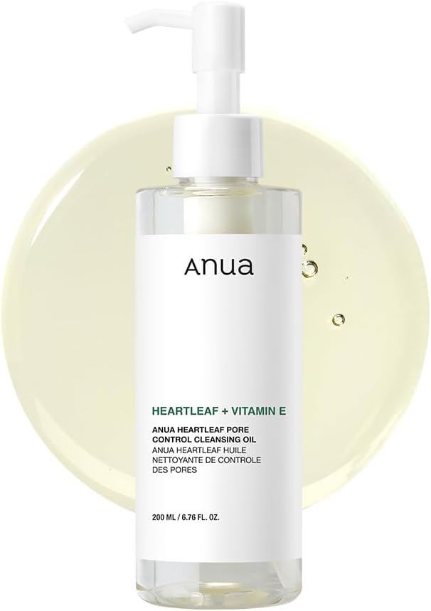 ANUA Heartleaf Pore Control Cleansing Oil, Oil Cleanser for Face, Makeup Blackhead Remover, Double Cleansing, Facial Cleanser, Mild Ingredients, Korean Skin Care 6.76 fl oz(200ml)