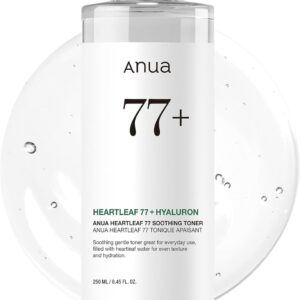 Anua Heartleaf 77% Soothing Toner I pH 5.5 Trouble Care, Calming Skin, Refreshing, Hydrating, Purifying, Cruelty Free, Vegan,(250ml / 8.45 fl.oz.)