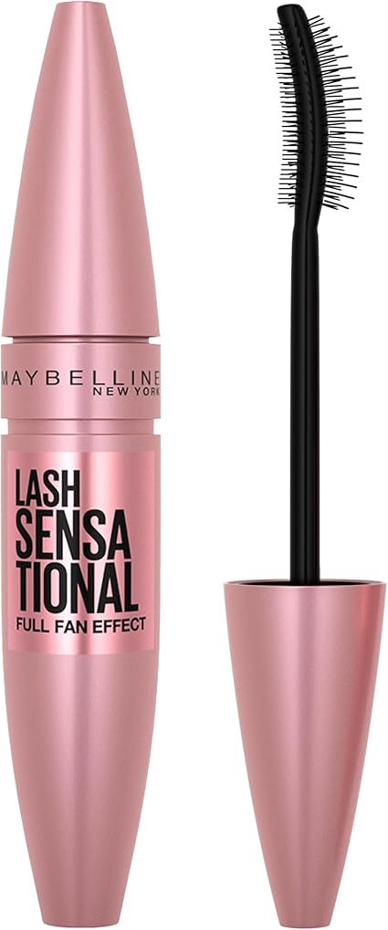 Maybelline New York Volume Mascara, Washable, Full Fan Effect, Long Eyelashes, Clump free, Lash Sensational, Very Black