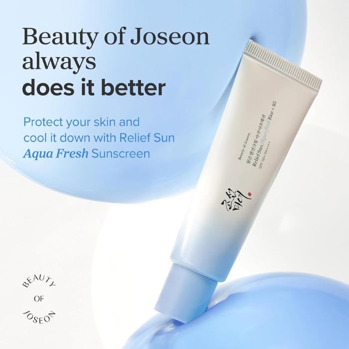 Beauty of Joseon Relief Sun Aqua-Fresh Sunscreen Rice + Panthenol SPF 50+ PA++++ Lightweight Daily UV Protector for Acne-Prone Sensitive Skin Korean skincare for Men and Women 50ml - Image 2